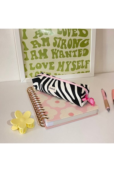 PİNKUE Zebra Pattern Thin Pen Holder