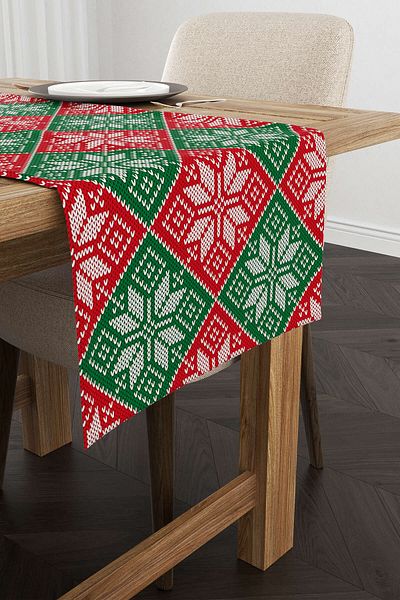 Cango Home Red Green Christmas Themed Digital Printed Runner Cgh227-rn