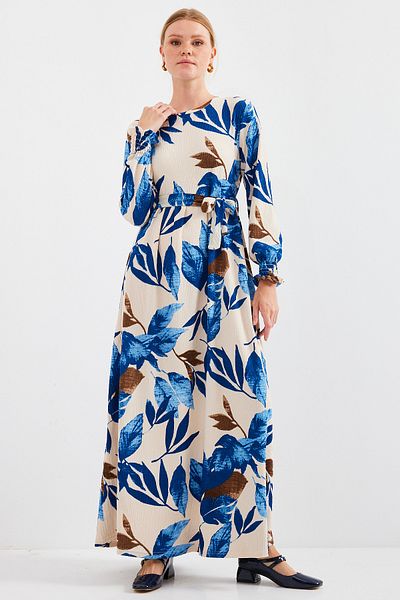 Bigdart 1525 Rochie Hijab tricotată - B.Albastru