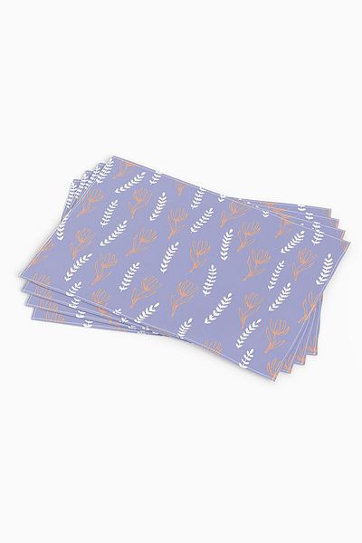 Cango Home Purple and White Decorative Floral Patterned Digital Printed American Service Set of 4 Cgh193-as