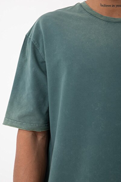 Machinist Чоловіча футболка Relaxed Basic з розрізом, колір хакі