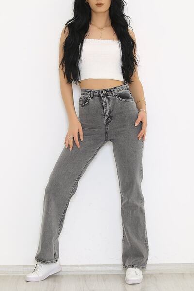 Lixera Дънки Hanna Anthracite Acid Wash с висока талия от ликра Palazzo, широки крачоли