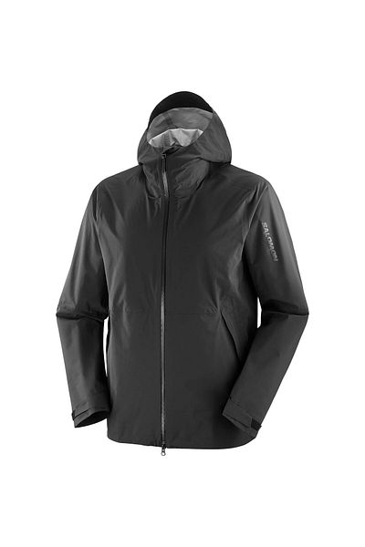 Salomon معطف واق من المطر أسود للرجال من Outerpath 2.5l Wp LC2211400