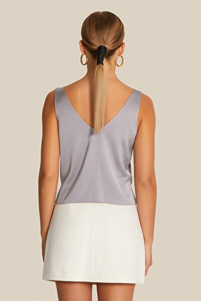 rue Γκρι μπλούζα με λαιμόκοψη σε σχήμα V