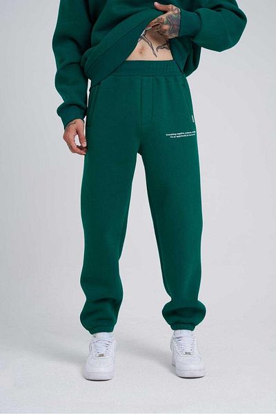 Machinist Ανδρικά Follow Your Printed Oversize Petrol Green Sweatpants