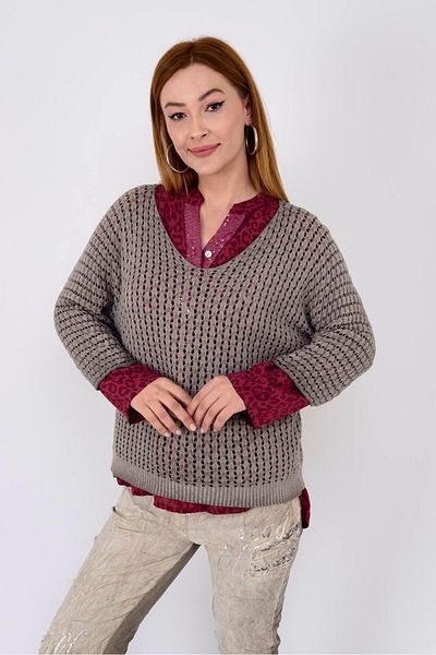 Park Moda 6018 ΜΠΛΟΥΖ ΜΕ ΜΕΡΣΕΡΙΣΗ V-NECK