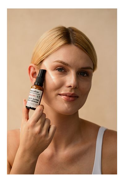 Monoibio Organic Roucou Eye Contour Cream Under Eye Dark Circles - Under Eye Bag - Crow's Feet Line - Vegan