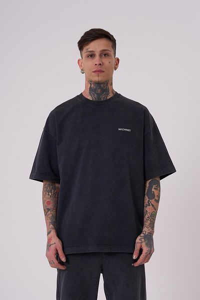 Machinist Ανδρικό μπλουζάκι Luxury Washed Basic Oversize Asphalt