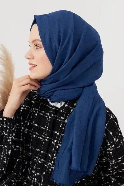 Madame Polo Şal din bambus albastru denim