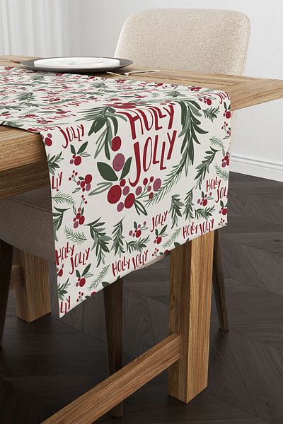 Cango Home Red Green Christmas Themed Digital Printed Runner Cgh794-rn