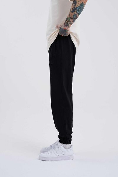 Machinist Ανδρικό μονόχρωμο Basic Relaxed Jogger Black Sweatpants