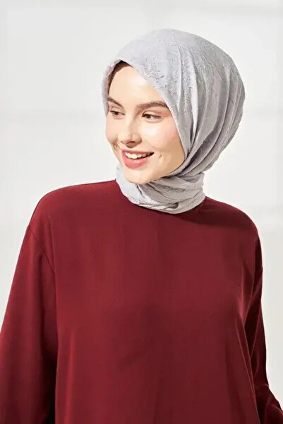 Madame Polo Bamboo Crochet Scarf - Gray