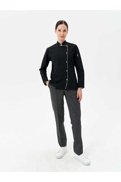 MyChef Eco Slim Fit Model Black Color Women's Chef Jacket
