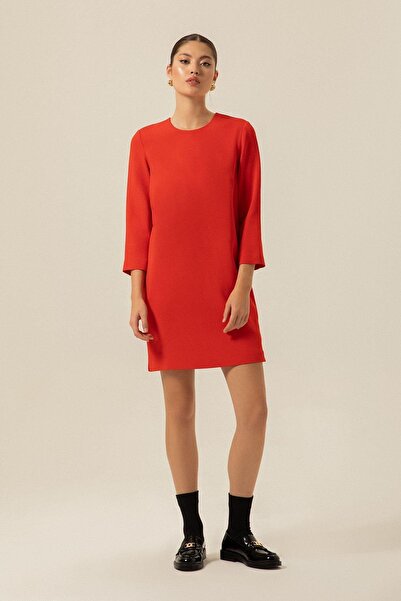 rue Long Sleeve Red Mini Dress