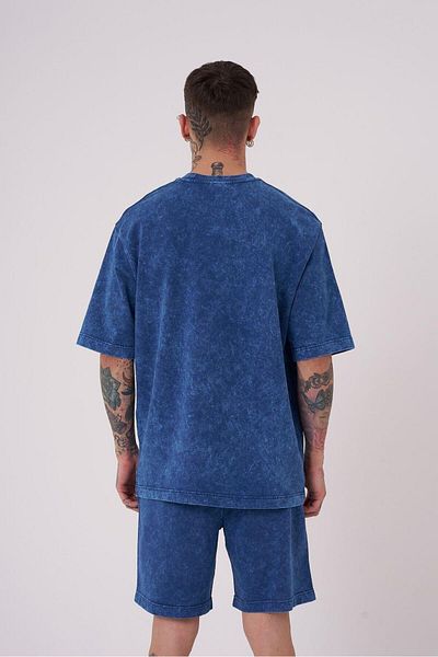 Machinist Ανδρικό μπλουζάκι Luxury Washed Basic Relaxed Indigo Spotted