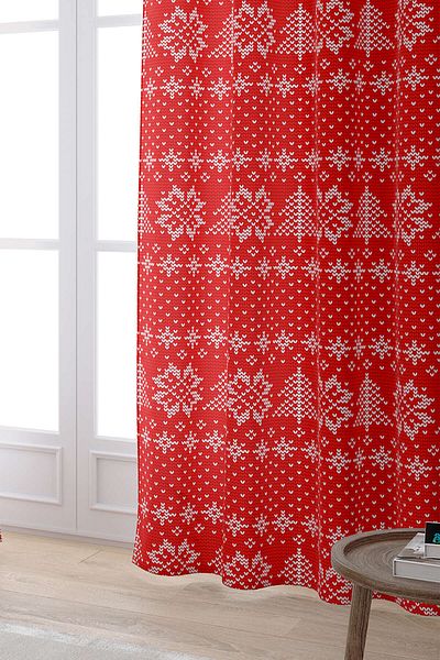 Cango Home Red Blue Christmas Themed Digital Printed Curtain Cgh836-pr
