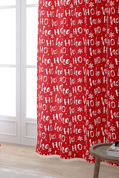 Cango Home Red White Christmas Themed Digital Printed Curtain Cgh791-pr