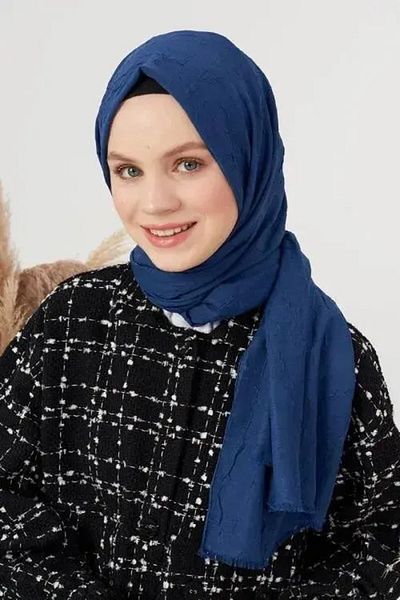 Madame Polo Şal din bambus albastru denim