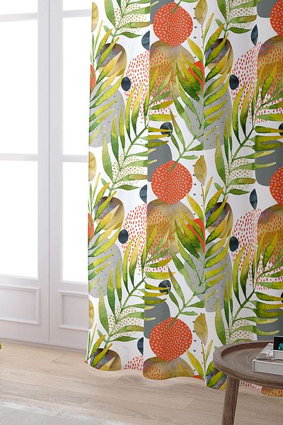 Cango Home Cortina decorativă portocalie imprimată digital Otyk1513-pr