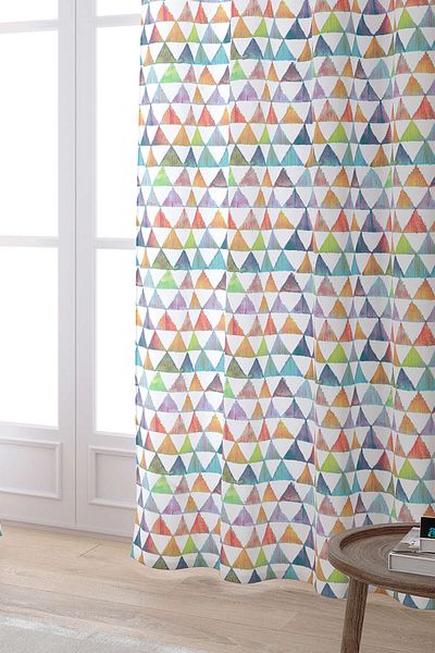 Cango Home White Mixed Color Abstract Decorative Digital Printed Curtain Cgh160-pr