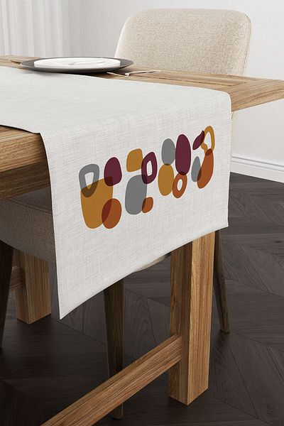 Cango Home Orange Purple Modern Style Abstract Patterned Digital Printed Runner 4kmbs114-rn