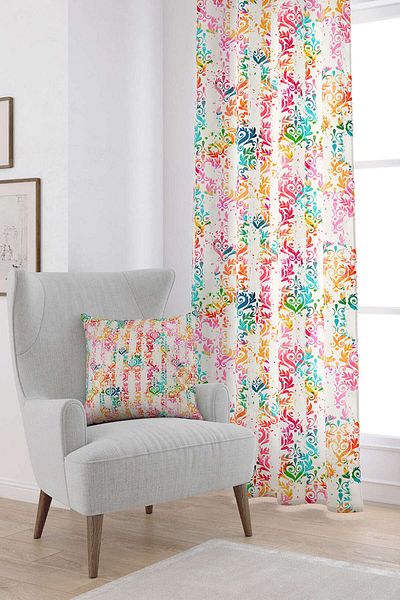 Cango Home Multicolored Ethnic Patterned Digital Printed Curtain Cgh117-pr