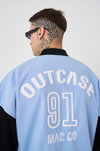 Machinist Erkek Out Case 91 Oversize Açık Mavi Bomber Ceket
