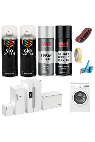 sıocolors BEYAZ EŞYA DÖNÜŞÜM SPREY BOYA SETİ 400 ML SIVIYA DAYANIKLI (BUZDOLA...