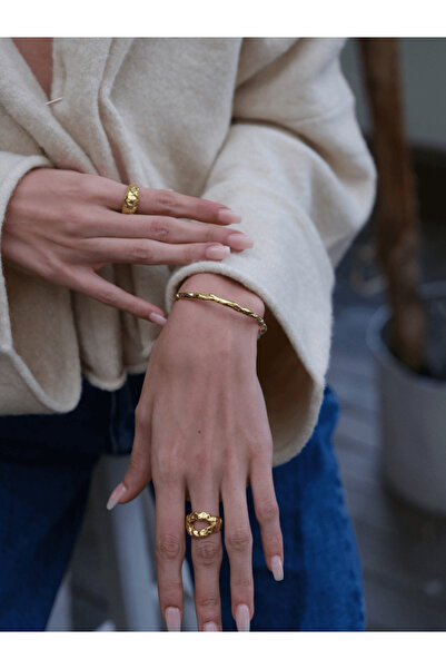 LİNYA JEWELLERY Mazu Amorf Yüzük Gold