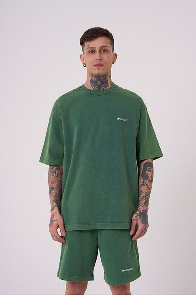 Machinist Ανδρικό μπλουζάκι Luxury Washed Basic Relaxed Petrol Green T-shirt