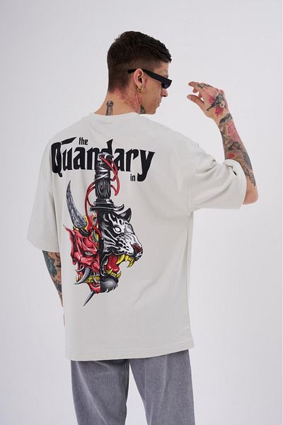 Machinist Ανδρικό μπλουζάκι The Quandary Printed Oversize Grey T-shirt
