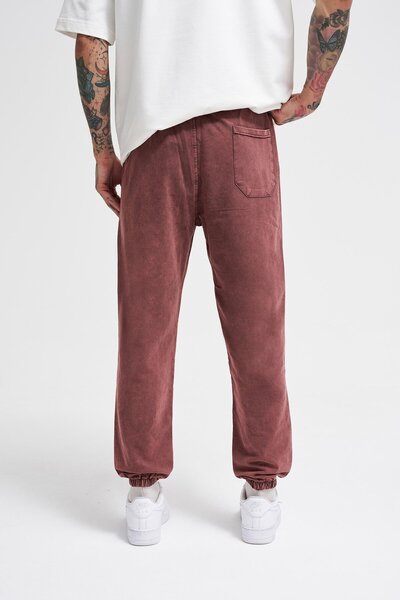 Machinist Χαλαρωμένο πλενόμενο Luxury Basic Jogger Sweatpants καφέ