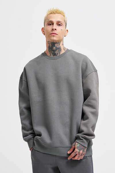 Machinist Ανδρικό φούτερ Basic Crew Neck Oversize Smoke