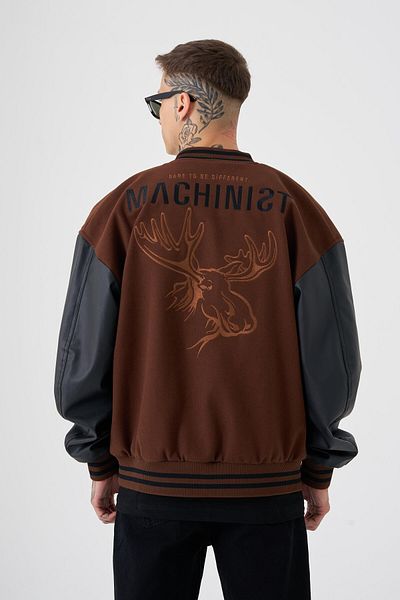 Machinist Ανδρικό Deer Oversize Brown Bomber Jacket