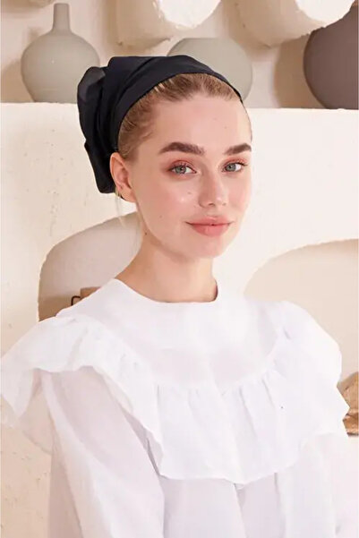 Madame Polo Pamuklu Iç Tülbent- Siyah