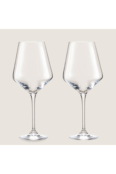 Chakra Devaux 2'Li Kırmızı Şarap Kadehi Seti Transparan