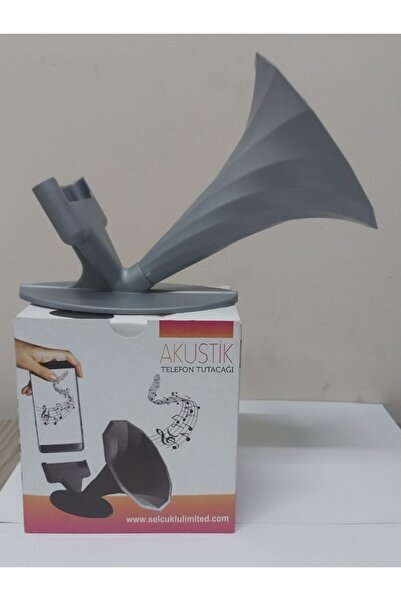 HKHÜRSAN GROUP AKUSTİK GRAMOFON TELEFON TUTUCU MEGAFON GÜMÜŞ