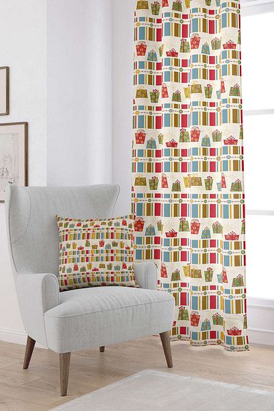 Cango Home Red Green Christmas Themed Digital Printed Curtain Cgh847-pr