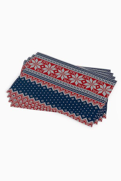 Cango Home Albastru Roșu Tema de Anul Nou Imprimat Digital Serviciu American Set de 4 Cgh223-as