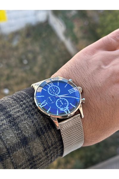 İSTLİV Men's Steel Mesh Cord New Model Analog Wrist Watch