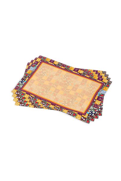 Cango Home Πορτοκαλί Ethnic Elephant Figured Digital Printed Αμερικάνικο Σετ 4 Otyk452-as-2