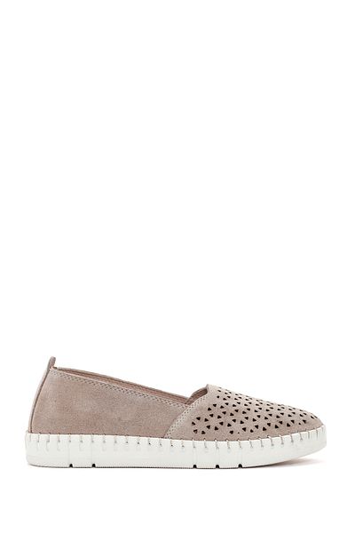 Derimod Beige Suede Leather Women's Loafer - Comfort 24sfd 500710