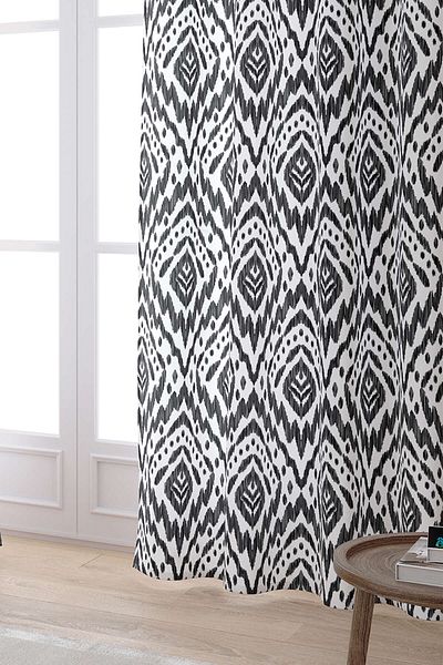 Cango Home Black and White Ethnic Decorative Digital Printed Curtain Cgh129-pr