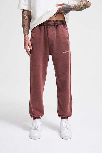 Machinist Χαλαρωμένο πλενόμενο Luxury Basic Jogger Sweatpants καφέ