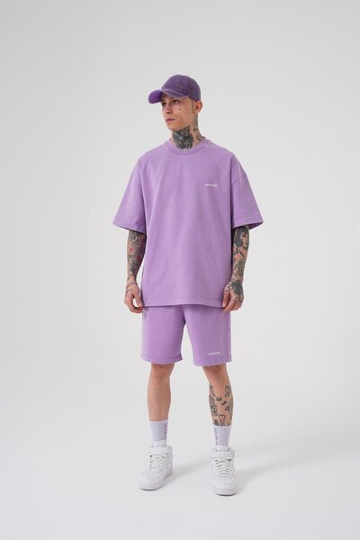 Machinist Men's Luxury Basic Washed Oversize Lilac T-Shirt