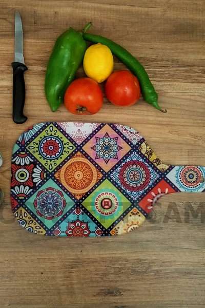 CONCEPT CAM Hanging Glass Cutting Board, Decorative Glass Cutting Board, 20 c...