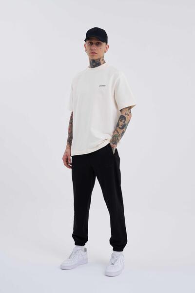 Machinist Ανδρικό μονόχρωμο Basic Relaxed Jogger Black Sweatpants