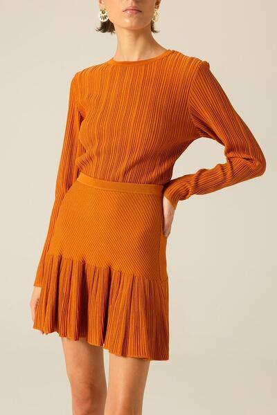 rue Βασική μπλούζα πλεκτή κοτλέ Tan