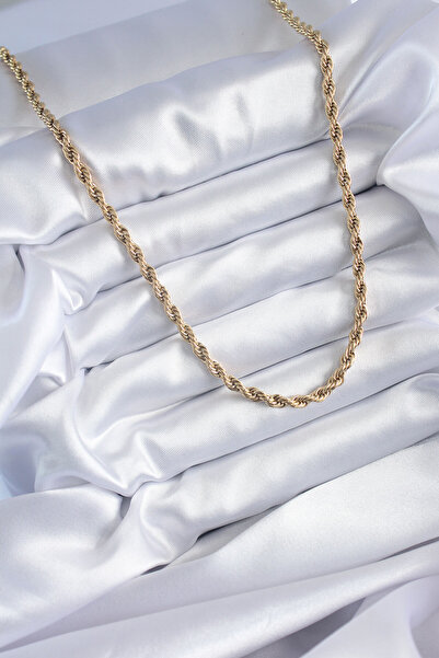 BSRE قلادة نسائية ملتوية ذهبية اللون بطول 60 سم (فولاذ 316L)