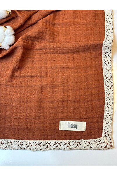NOİSY TEKSTİL 3 Layer Tile Lace 100% Cotton Blanket & Cover 100X100Cm